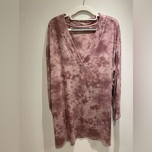Jenni Mauve Tie-Dye V-Neck Pajama Top